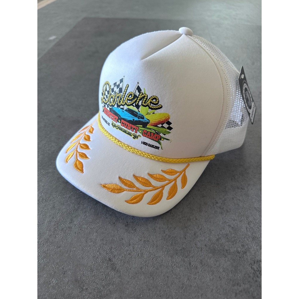 Darlene Country Cunty Camp Trucker Hat White Mesh Snapback Pit Bull Cambridge